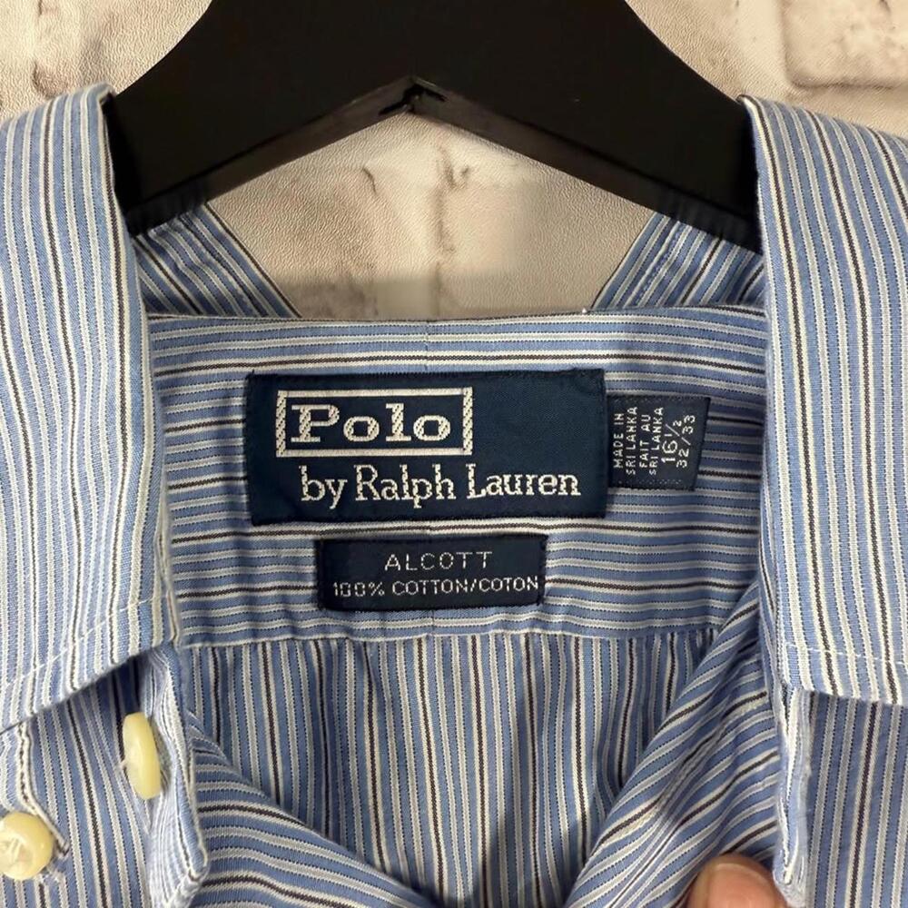 Polo by Ralph‎ Lauren Alcott 100% Cotton Dress Shirt Men's Size 16 1/2 - 32/33 - Picture 2 of 5